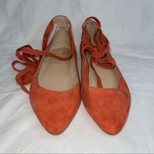 Vince Camuto Melon Suede Tie Flats